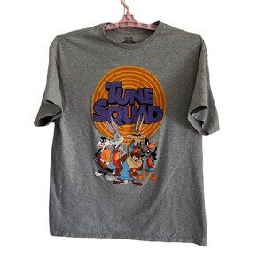 Space Jam Men's Gray Official Tune Squad Graphic T-Shirt SZ XL Short Sleeve